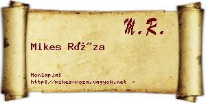 Mikes Róza névjegykártya